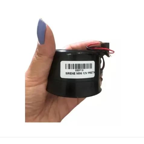 Sirene Preta Universal 12V – Compatível com Alarme Automotivo