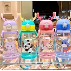 Garrafa Infantil de Água Colorida com Bico de Silicone Portátil