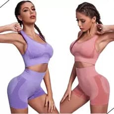 Conjunto Shorts E Top Levanta Bumbum Feminino Academia Alta qualidade