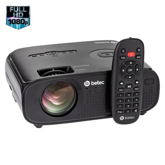 Mini Projetor Portatil Led - Betec BT930 - 2700 Lumens - Full HD Nativo - Até 200 Polegadas