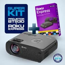 Kit Mini Projetor Betec BT930 Full HD 2700 Lumens + Roku Stick Smart Wifi