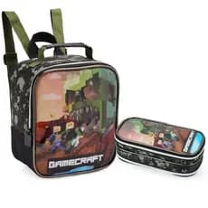 Kit Lancheira Térmica e Estojo Infantil Gamecreft