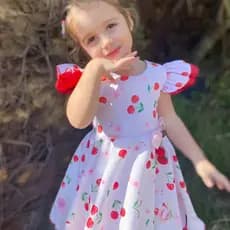 Vestido Infantil Temático Cerejinha Luxo Festa Fantasia Princesa Delicado Menina