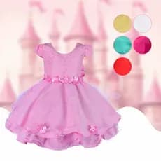 Vestido Infantil Jardim Encantado Delicado Festa Aniversário ou Casamento Bordado Com Pérolas Strass