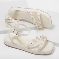Sandália Feminina Flatform Rasteira Flat Delicada Moda Conforto Macia Leve Brilho Original Sofiolí