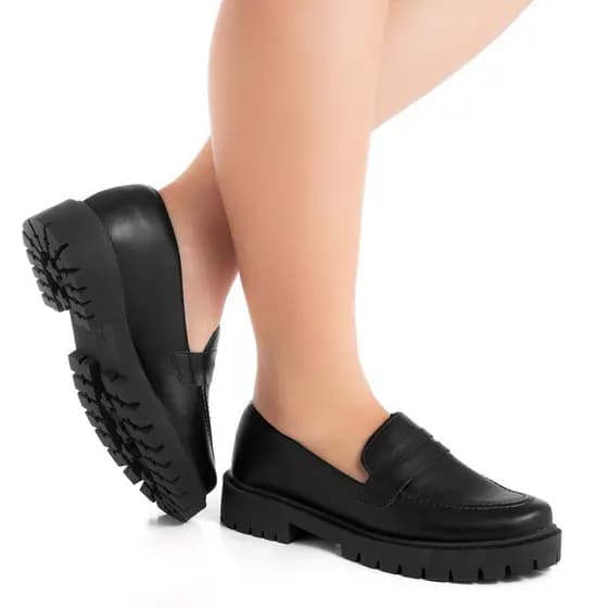 Mocassim Feminino Tratorado Oxford Leve Sapato Confortavel Tendencia Blogueira Promoção