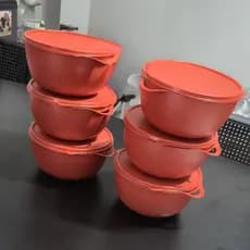 kit Bowl com 06, 12, 18, 24 de Potes Tigela de Plástico para Armazenamento 1 litro Sobremesa Cozinha