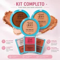 Kit Pó Compacto Tira Brilho + Duo de Blush Coradinha Fast Glam