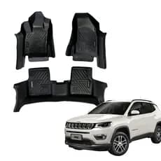 Tapete 5D Jeep Compass Kit Completo Borda Alta Envolvente Impermeável Premium Resistente