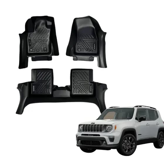 Tapete 5D Jeep Renegade Kit Completo Borda Alta Envolvente Impermeável Premium Resistente