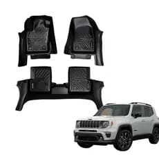 Tapete 5D Jeep Renegade Kit Completo Borda Alta Envolvente Impermeável Premium Resistente