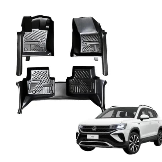 Tapete 5D Volkswagen Taos Kit Completo Borda Alta Envolvente Impermeável Premium Resistente