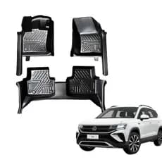 Tapete 5D Volkswagen Taos Kit Completo Borda Alta Envolvente Impermeável Premium Resistente