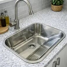Tanque Lavanderia Cuba Aço Inox Moderno Área 44×44cm