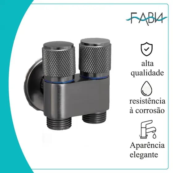 Válvula De Controle Dupla 1 Entrada 2 Saída Para Máquina De Lavar Torneira De Vaso Sanitário aços inoxidáveis G1/2 FABN