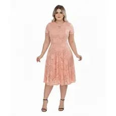 VESTIDO FEMININO GODÊ RENDADO VAZADO MODA EVANGÉLICA