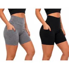 KIT 2 SHORTS FEMININO FITNESS BOLSO LATERAL DE TREINO ACADEMIA CROSSFIT NO SUPLEX
