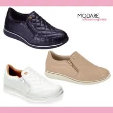 Tênis Modare Feminino Confortavel Idosa Leve Antiderrapante Palmilha Macia Zíper Original