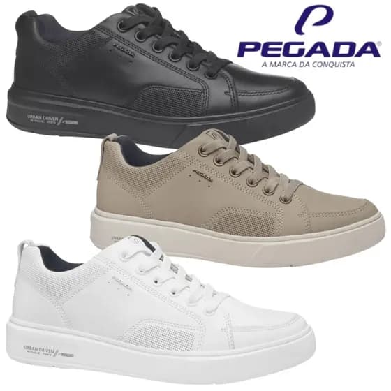 Sapatenis Pegada Levitech Casual Masculino Couro Ortopedico