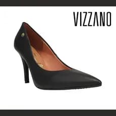 Sandália Salto Alto Fino Preto Feminino Scarpin Vizzano Elegante