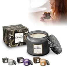 Vela Aromática Premium 233g de Cera Perfumada Decorativa Para Presente Diversos Aromas Pote Com Tampa