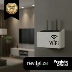 Suporte de Parede para Roteador Modem WiFi Universal - Fixação Segura e Organiza Fios e Cabos