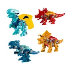 Brinquedo De Montar Com Parafusadeira Kit 4 Dinossauros 3+