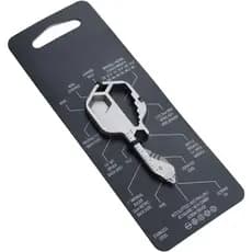 Multiferramenta | Chaveiro De Aço Inoxidável Ferramenta De Bolso Para Chaveiros Abridor De Garrafas Chave De Fenda Régua Documentos Chaves De Bicicleta TSA Friendly Groom