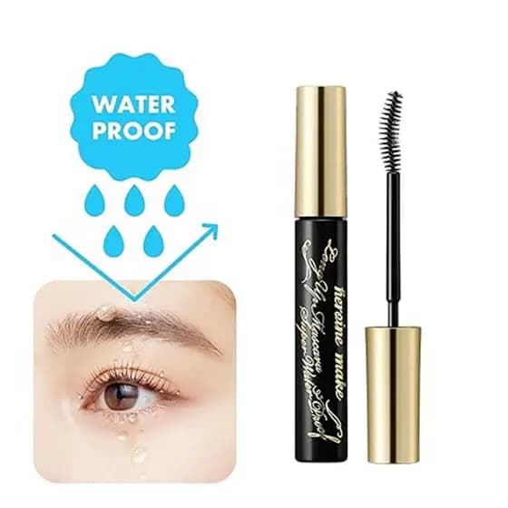 HEROINE MAKE by KISSME Máscara À Prova D'água Preta | Tubing Mascara Volume E Comprimento Definidor Fibra Para Maquiagem