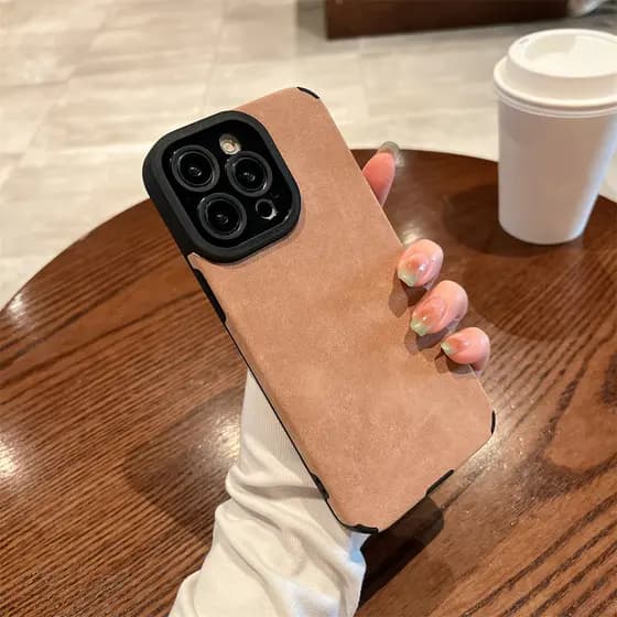 Capa De Couro Fosco De Luxo Para iPhone 15 14 Plus 13 12 11 Pro Max X XR Protetora De Silicone À Prova De Choque