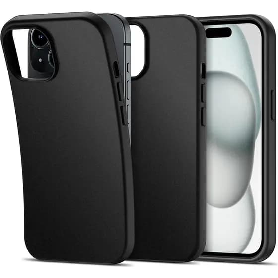 Capa TPU Macia De Silicone Fosco Para iPhone 16 15 14 Plus 16E 11 Pro XS Max X XR SE 2 3 7 8 Luxo Sólido Preto