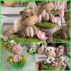 Molde silicone Kit Fazendinha  Cavalo Porco e Vaca (1 corpo p todos)