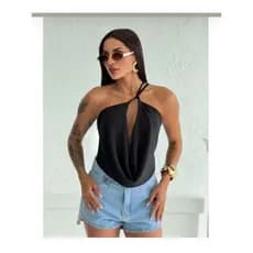 Cropped estilo gringa costa nua / Cropped, blusa curta, Blusinha / Blusa de amarra