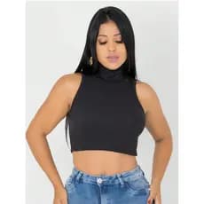 Cropped, top, regata, blusa. Cropped gola alta