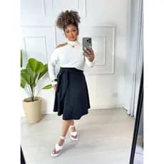 Saia Feminina / Saia Godê / Saia Evangélica / Saia Rodada / Saia Godê com laço moda evangélica