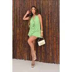 conjunto feminino frente  unica  decotado blusa e short saia
