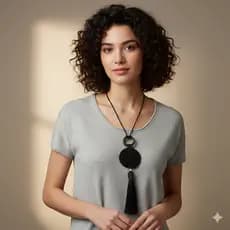 Maxi Colar Artesanal / Colar Artesanal /Colar Artesanal com Tassel Elegante / Acessório Feminino com Tassel / Colar Femi