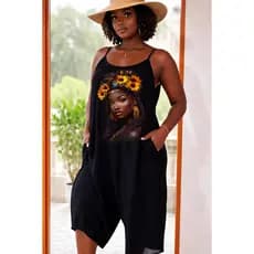 Macacão Afro / Macacão Pantacurt Soltinho / Macacão Soltinho Feminino, Pantacurt / MacacãoAlça Fina