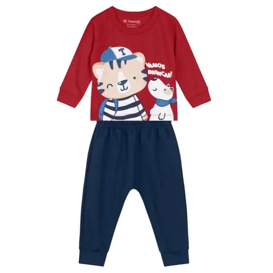 Conjunto Menino Camiseta Meia Malha E Calça 55365 Brandili