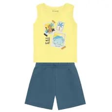 Conjunto De Verão Bebê Menino Com Tigre 27394 Brandili Baby