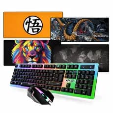 Kit Gamer Mouse Pad Grande + Teclado KP-124 – Setup Completo para PC e Notebook