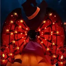 Asas Elétricas com LED e Música – Fantasia Fada ou Dragão Halloween Infantil e Pet