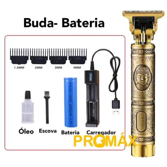 Máquina  de cortar cabelo sem fio profissional Aparador Barbeiro Recarregável maquininha BUDA BATERIA