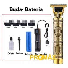 Máquina  de cortar cabelo sem fio profissional Aparador Barbeiro Recarregável maquininha BUDA BATERIA
