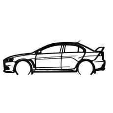 Silhueta Decorativa Carro Esportivo 25cm - Arte de Parede 3D Preto Fosco - JDM Series