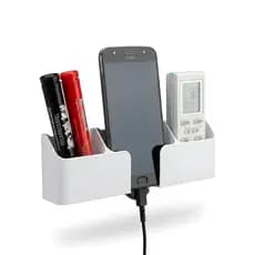 Suporte Organizador Parede Celular Controle Remoto Branco