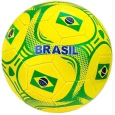 Bola Futebol Couro Sintético Brasil N5 Oficial Campo Treino Jogo Resistente e Durável Copa do Mundo