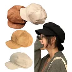 Boina Feminina Gorro Aveludado Forrada, Ajustável e Elegante| Estilo Europeu, Camurça Cores Variadas