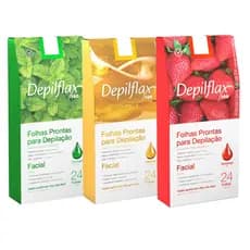 Folhas Prontas Para Depilação Facial C/ 24un Depilflax