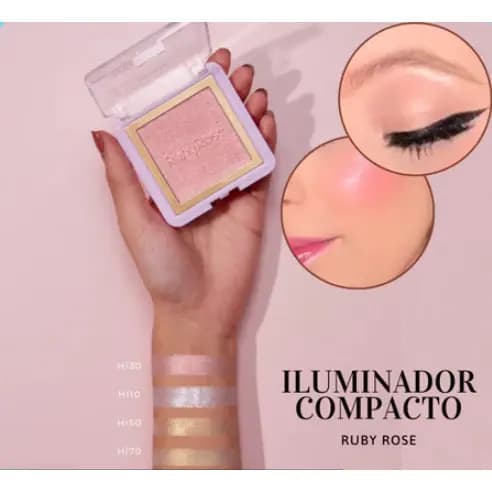 Iluminador Compacto Acetinado Alta Pigmentação - Ruby Rose